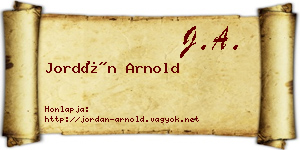 Jordán Arnold névjegykártya
