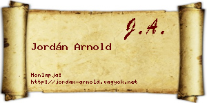 Jordán Arnold névjegykártya